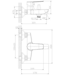 Смеситель для ванны и душа Rossinka S35-31 Хром